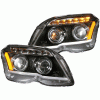 Mercedes-Benz GLK Class Anzo Projector Headlights with Plank Style Design - Black - 111296