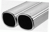 Universal Remus Rear Silencer with Dual Exhaust Tips - Square - 003092 0502
