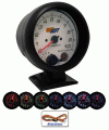 Universal Glow Shift White 7 Color Tachometer with Adjustable Shift Light - GS-W709