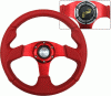 Universal 4 Car Option Steering Wheel - Type 2 All Red with Horn - 320mm - SW-94150-RD