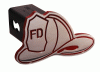 Universal Defenderworx Firemans Hat Cutout Billet Hitch Cover - Red - 25092