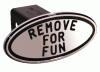 Universal Defenderworx Remove for Fun Script Oval Billet Hitch Cover - Black - 25233