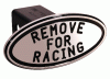 Universal Defenderworx Remove for Racing Script Oval Billet Hitch Cover - Black - 25263