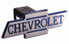 Universal Defenderworx Inscribed Chevrolet Script Cutout Bowtie Billet Hitch Cover - Blue - 30021