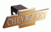 Universal Defenderworx Inscribed Chevrolet Script Cutout Bowtie Billet Hitch Cover - Gold - 30025
