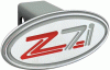 Universal Defenderworx Z71 2000 Below Style Oval Billet Hitch Cover - Silver and Red - 34014