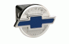 Universal Defenderworx Genuine Chevrolet Script 3D Round Billet Hitch Cover - Blue & Polished - 36009