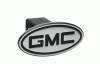 Universal Defenderworx Inscribed GMC Script Oval Billet Hitch Cover - Black - 51003