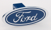 Universal Defenderworx Ford Script Premium Design Oval Billet Hitch Cover - Blue - 60111
