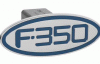 Universal Defenderworx F350 Script Oval Billet Hitch Cover - Blue - 60351