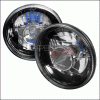 Universal Spec-D 7 Inch Projector Headlights Round with H4 Bulb - Black - LHP-7RNDJM