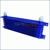 Universal Spec-D Oil Cooler - Blue - 7 Row - OCL-7RW10BLU