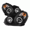 Mercedes-Benz C Class Spyder Projector Headlights - Halogen Model Only - CCFL Halo - Black - High H1 - Low H7 - PRO-YD-MBW203-CCFL-BK