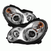 Mercedes-Benz C Class Spyder Projector Headlights - Halogen Model Only - CCFL Halo - Chrome - High H1 - Low H7 - PRO-YD-MBW203-CCFL-C