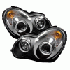 Mercedes-Benz C Class Spyder Projector Headlights - Halogen Model Only - LED Halo - Black - High H1 - Low H7 - PRO-YD-MBW203-HL-BK