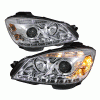 Mercedes-Benz C Class Spyder Projector Headlights - Halogen Model Only - Daytime Running Light - Chrome - High H1 - Low H7 - PRO-YD-MBW20408-DRL-C