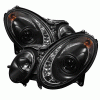 Mercedes-Benz E Class Spyder Projector Headlights - Halogen Model Only - Daytime Running Light - Black - High H7 - Low H7 - PRO-YD-MBW21103-DRL-BK