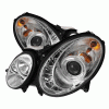Mercedes-Benz E Class Spyder Projector Headlights - Halogen Model Only - Daytime Running Light - Chrome - High H7 - Low H7 - PRO-YD-MBW21103-DRL-C