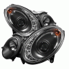 Mercedes-Benz E Class Spyder Projector Headlights - Halogen Model Only - Daytime Running Light - Black - High H7 - Low H7 - PRO-YD-MBW21107-DRL-BK