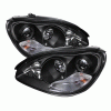 Mercedes-Benz S Class Spyder Projector Headlights - Halogen Model Only - Black - High H1 - Low H7 - PRO-YD-MBW220-BK