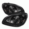 Mercedes-Benz S Class Spyder Projector Headlights - Xenon HID Model Only - Daytime Running Light - Black - High H7 - Low D2R - PRO-YD-MBW220-HID-DRL-BK