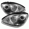 Mercedes-Benz S Class Spyder Projector Headlights - Xenon HID Model Only - Daytime Running Light - Chrome - High H7 - Low D2R - PRO-YD-MBW220-HID-DRL-C