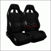 Universal Spec-D Bride Style Racing Seats - Black Cloth - Pair - RS-501-2