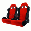Universal Spec-D Bride Style Seats Red & Black - Pair - RS-506-2