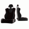 Universal Xtune CG Style Racing Seat - Double Slider - Black & Black - Driver Side - RST-CG-03-BKRX-DR