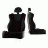 Universal Xtune CG Style Racing Seat - Double Slider - Black & Black - Passenger Side - RST-CG-03-BKRX-PA