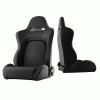 Universal Xtune EVO9 Style Racing Seat- Double Slider - Black & Black - Driver Side - RST-EVO9-01-BK-DR