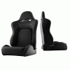 Universal Xtune EVO9 Style Racing Seat- Double Slider - Black & Black - Passenger Side - RST-EVO9-01-BK-PA
