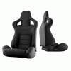 Universal Xtune SCS Style Racing Seat- Double Slider - Black & Black - Passenger Side - RST-SCS-01-BK-PA