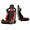 Universal Xtune SCS Style Racing Seat Carbon- Double Slider - Black & Red - Driver Side - RST-SCS-02-BKR-DR