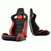 Universal Xtune SCS Style Racing Seat Carbon- Double Slider - Black & Red - Passenger Side - RST-SCS-02-BKR-PA