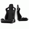 Universal Xtune SCS Style Racing Seat CarbonWhite X - Double Slider - Black & Black - Driver Side - RST-SCS-05-BKWX-DR