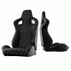Universal Xtune SCS Style Racing Seat CarbonWhite X - Double Slider - Black & Black - Passenger Side - RST-SCS-05-BKWX-PA