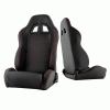 Universal Xtune SP2 Style Racing Seat Carbon- Double Slider - Black & Black - Driver Side - RST-SP2-02-BK-DR