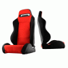 Universal Xtune Thunder Style Racing Seat- Double Slider - Red & Black - Passenger Side - RST-TH-01-RD-PA