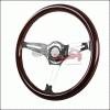 Universal Spec-D 340mm Wooden Steering Wheel - Black Trim - SW-112B-W-SD