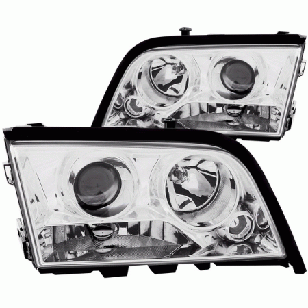 Mercedes  Mercedes-Benz C Class Anzo Projector Headlights with Chrome Housing - Clear Lens - 121158