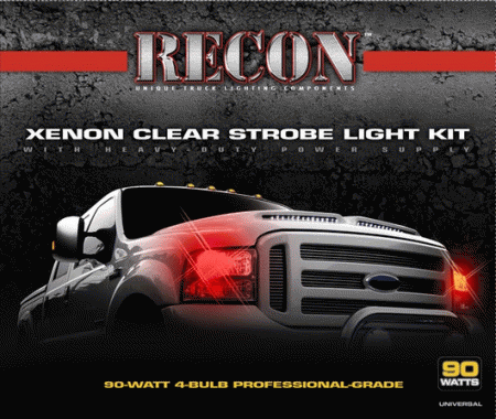 Mercedes  Universal Recon Red Strobe Light Kit - 90-Watt 4-Bulb Professional-Grade - 26419RD