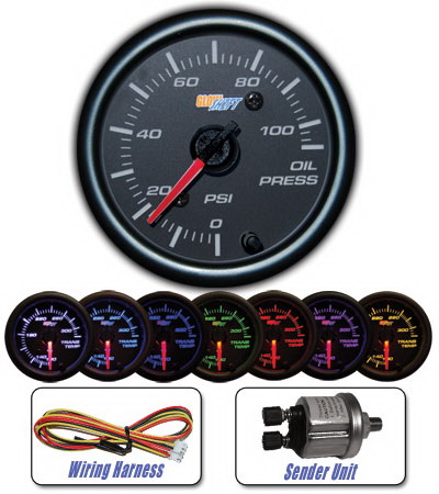 Mercedes  Universal Glow Shift 7 Color Oil Pressure Gauge - Black - GS-C704