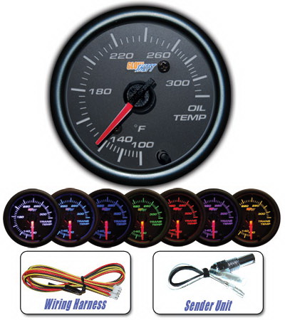 Mercedes  Universal Glow Shift 7 Color Oil Temp Gauge - Black - GS-C707