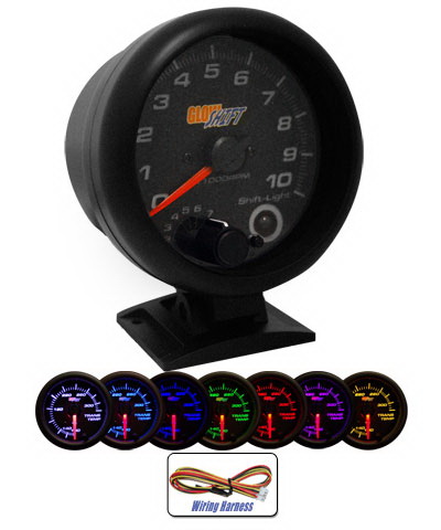 Mercedes  Universal Glow Shift 7 Color Tachometer Gauge - Black - GS-C709