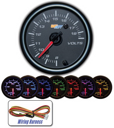 Mercedes  Universal Glow Shift 7 Color Volt Gauge - Black - GS-C705