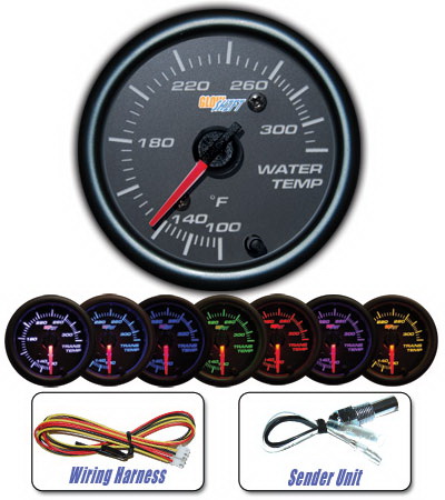Mercedes  Universal Glow Shift 7 Color Water Temp Gauge - Black - GS-C706