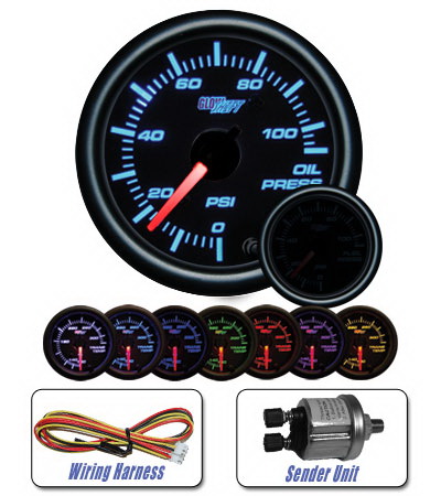 Mercedes  Universal Glow Shift Tinted 7 Color Oil Pressure Gauge - GS-T704