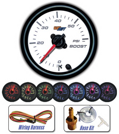 Mercedes  Universal Glow Shift White 7 Color Boost Gauge - 60 PS - GS-W701 60