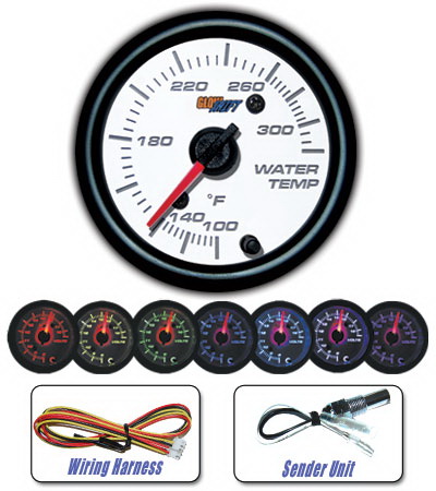 Mercedes  Universal Glow Shift White 7 Color Water Temperature Gauge - GS-W706